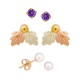 Birthstone /Genuine Pearl/Gold Jackets Trio Earrings - by Mt Rushmore